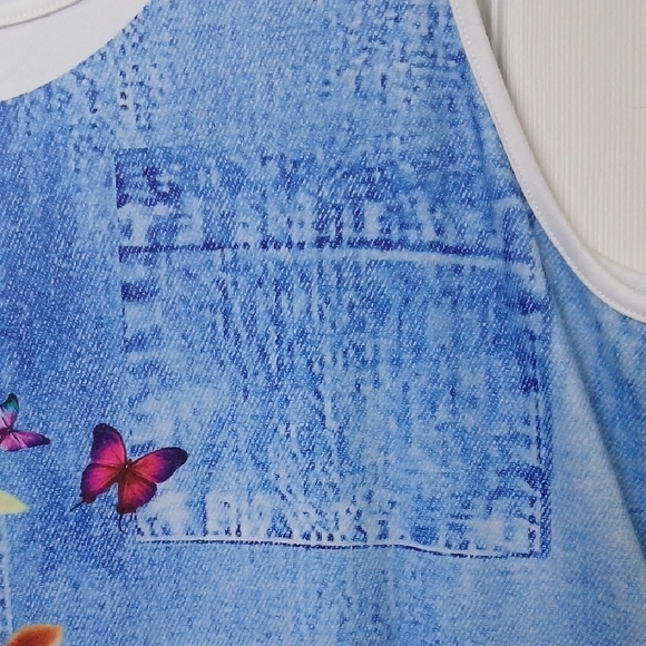 Colorful Whimsical Cottage Core Tree and Butterfly Print Midi Dress Size XXL - Picture 4 of 14